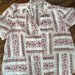 Alix of Bohemia Patterned Winnie Cotton Blouse - size medium